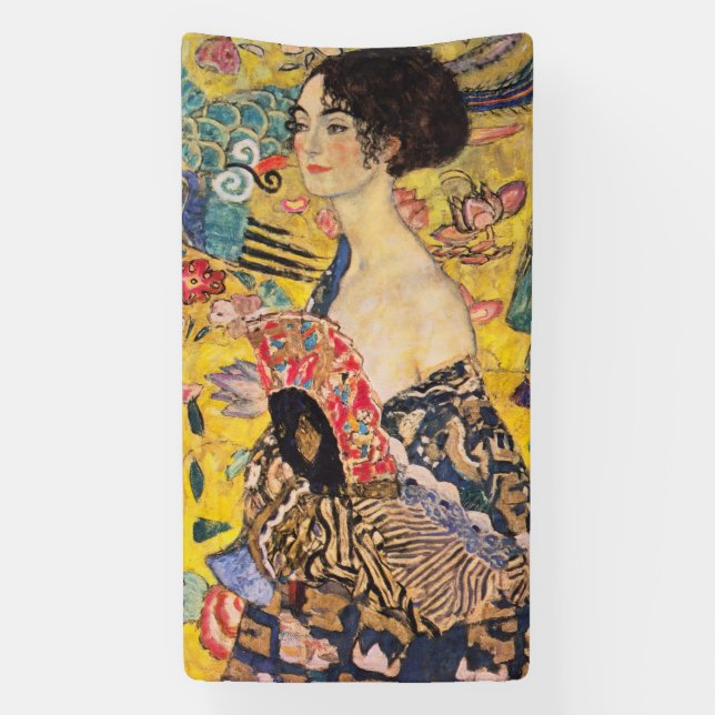 Lona Gustav Klimt - Dama de fans (Vertical)