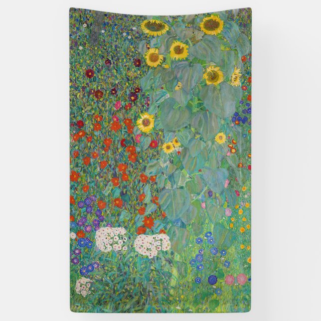 Lona Gustav Klimt - Jardín de campo con girasoles (Vertical)