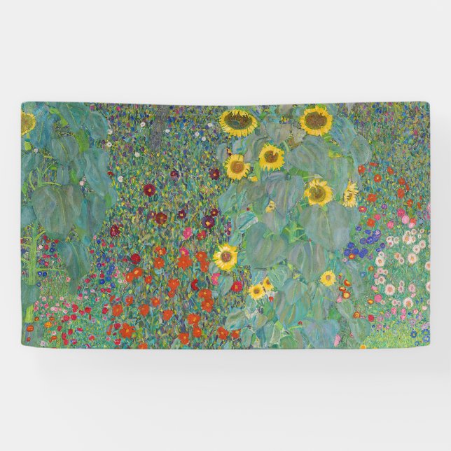 Lona Gustav Klimt - Jardín de campo con girasoles (Horizontal)