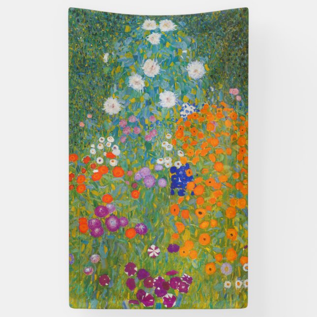 Lona Gustav Klimt - Jardín de flores (Vertical)