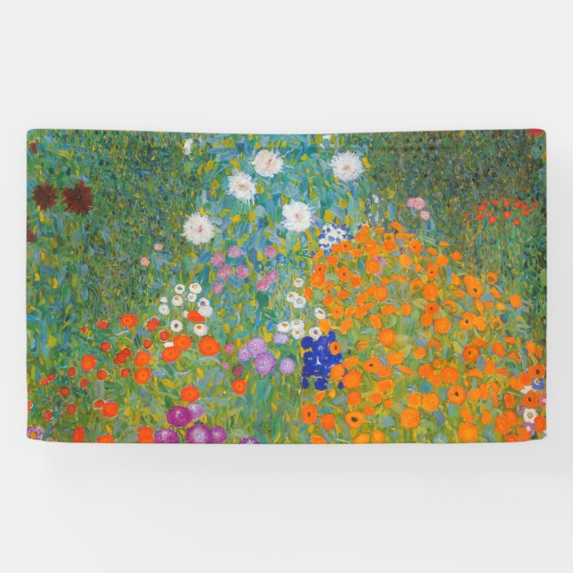 Lona Gustav Klimt - Jardín de flores (Horizontal)