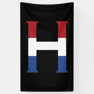 Lona H Monograma sobrepuesto en la bandera de la LND en