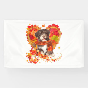 Lona Habaneses Con Corazón Hecho De Hojas De Otoño