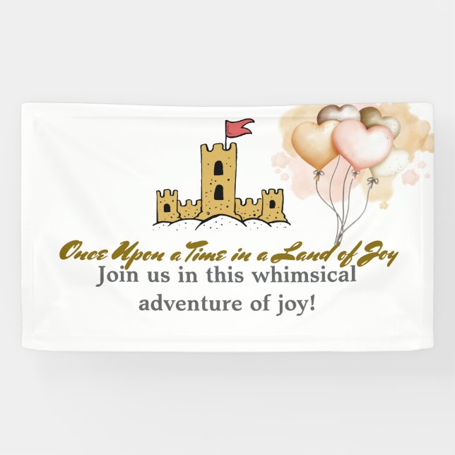 Lona Había una vez un cartel de "tierra de alegría" (Horizontal)