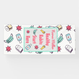 Lona Hábitos saludables empiezan aquí, puerta de enferm