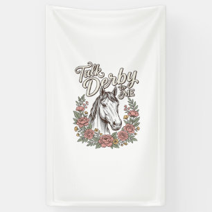 Lona Habla Derby Conmigo Camiseta Floral Caballo Vintag