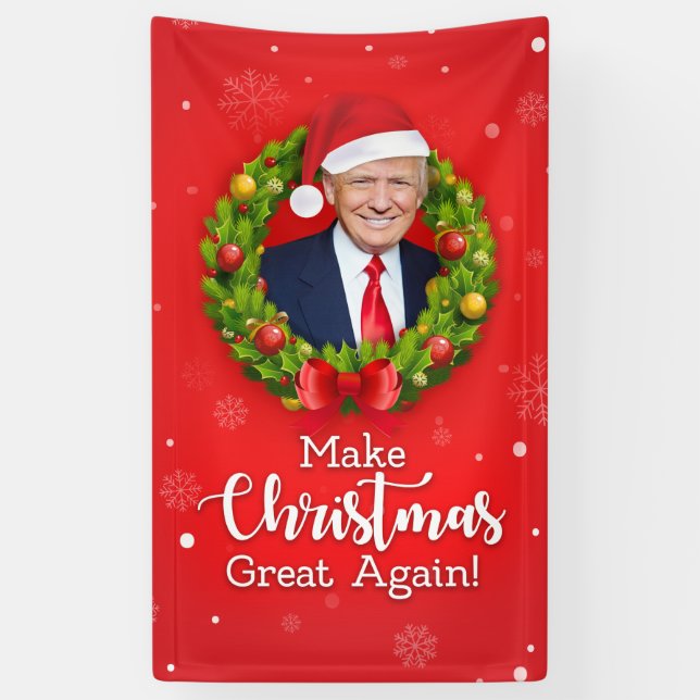 Lona Hacer grandes a los Navidades de nuevo Trump regal (Vertical)