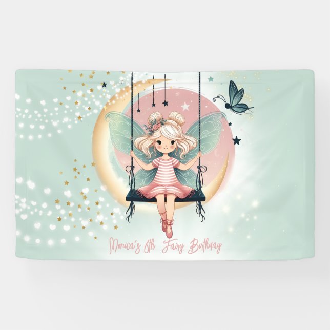 Lona Hada encantada mágica en el cumpleaños de los niño (Horizontal)