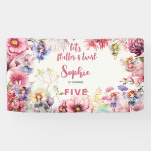 Lona Hadas de huerto acuarela cumpleaños