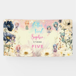 Lona Hadas de huerto acuarela cumpleaños