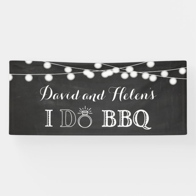 Lona Hago Banner de compromiso de Boda de Chalkboard BB (Horizontal)