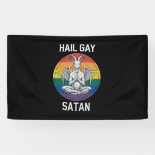 Lona Hail Gay Satan Funny Gótico Gothic Goat LGBTQ