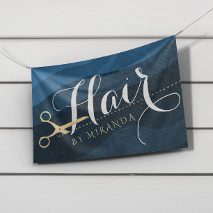 Lona Hair Salon Hairstylist modernas tijeras azules y d