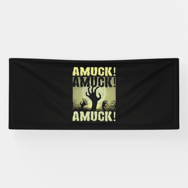 Lona Halloween Amuck Amuck Halloween Cumpleaños (Horizontal)
