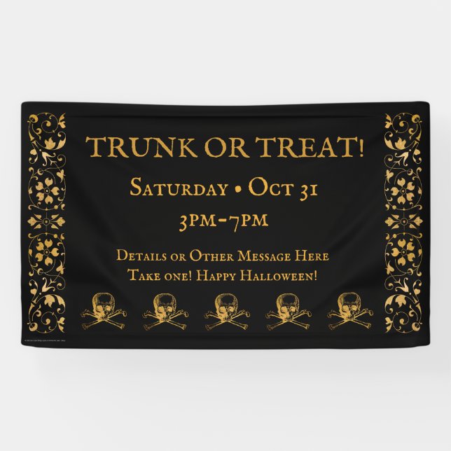 Lona Halloween | Banner | Tronco o Tratamiento! (Horizontal)