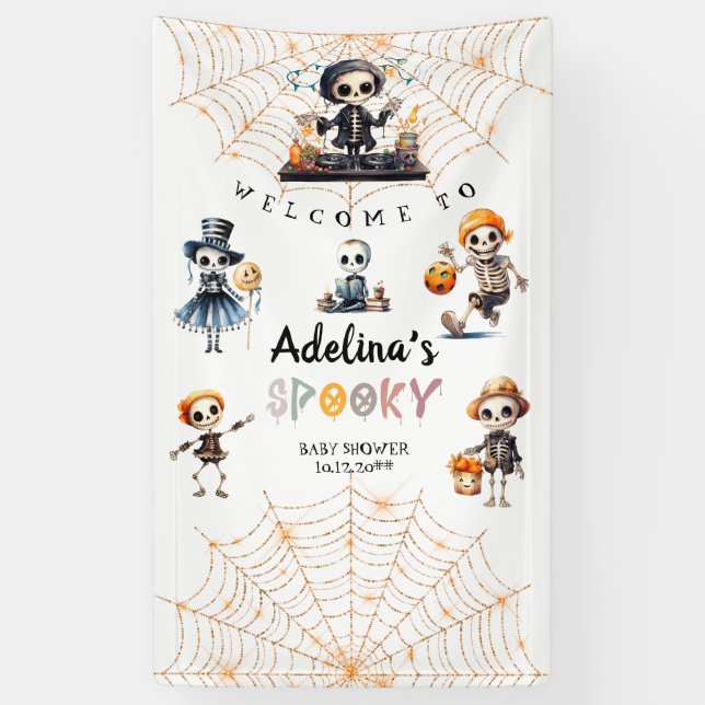 Lona Halloween Boo Spooky Skeletons disfraces Baby Show (Vertical)