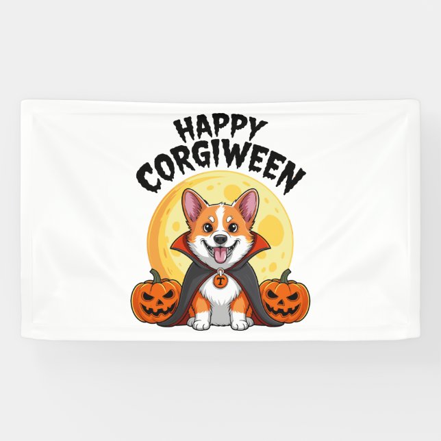 Lona Halloween Corgiween, Spooky Corgi Dog (Horizontal)