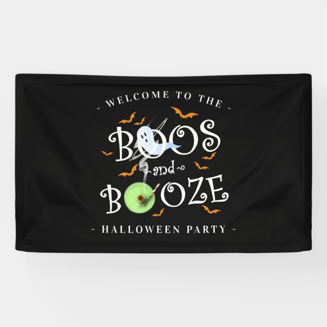Lona Halloween de Black Boos & Booze (Horizontal)