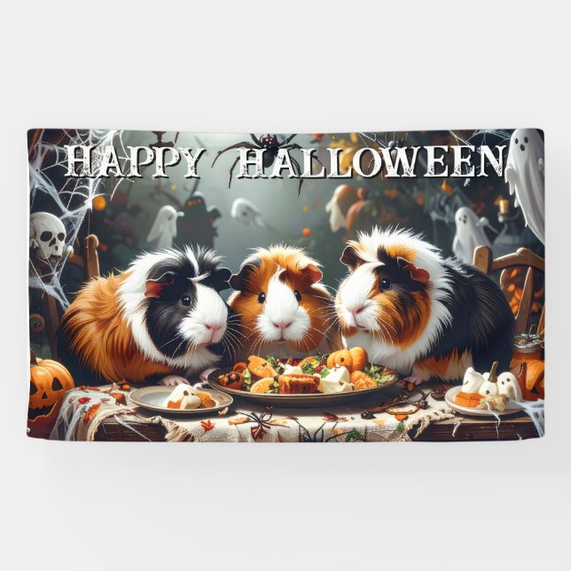 Lona Halloween de Cerdo de Guinea (Horizontal)
