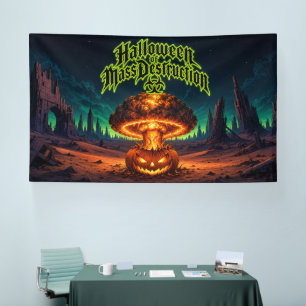 Lona Halloween de Destrucción Masiva Calabaza Radioacti