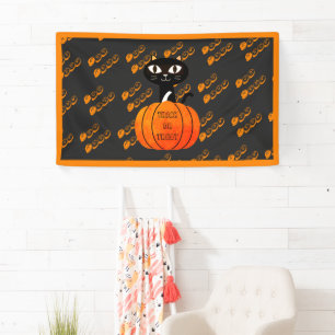 Lona Halloween de la calabaza de gatos espeluznante nar