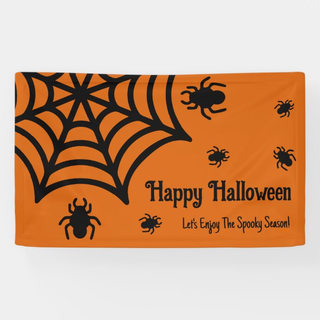 Lona Halloween de Spiderweb personalizado (Horizontal)