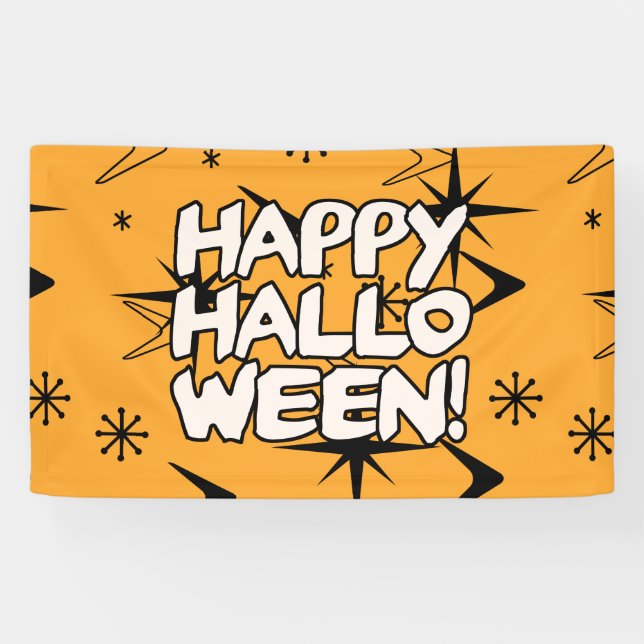 Lona Halloween feliz era atómica (Horizontal)