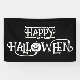 Lona Halloween Feliz para los negros y los blancos