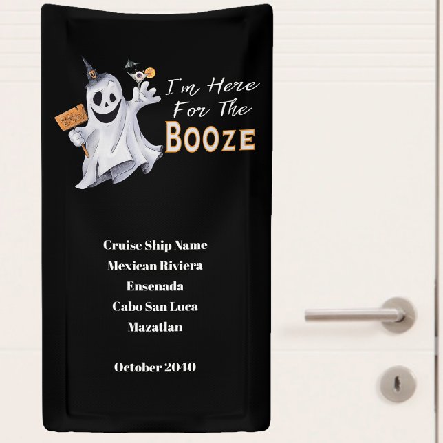 Lona Halloween Funny Booze Cruise Ship Cabina Puerta (Cruise Ship Door Decor. Halloween Ghost to lift your spirits! Cheers!)