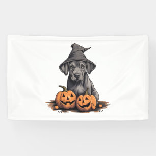 Lona Halloween Gorra de Brujas Calabaza Perro Gran Dane