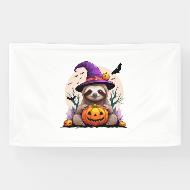 Lona Halloween, Gorra Rosa Sloth (Horizontal)