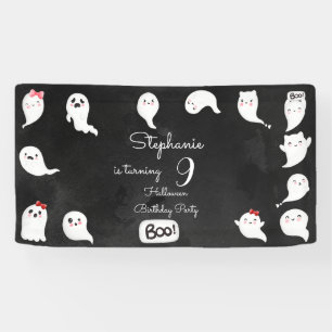 Lona Halloween lindos fantasmas aterradores fiesta de c