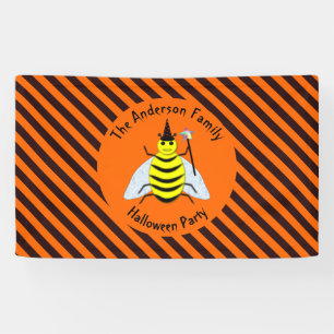 Lona Halloween Magic Bee Witch Naranja y Black Stripes