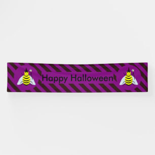 Lona Halloween Magic Bee Wizard Purple and Black Stripe