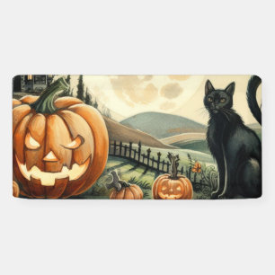 Lona Halloween/otoño/otoño/otoño/calabaza/gato