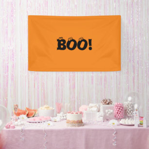 Lona ¡Halloween Scary Boo! decoración de naranja negro
