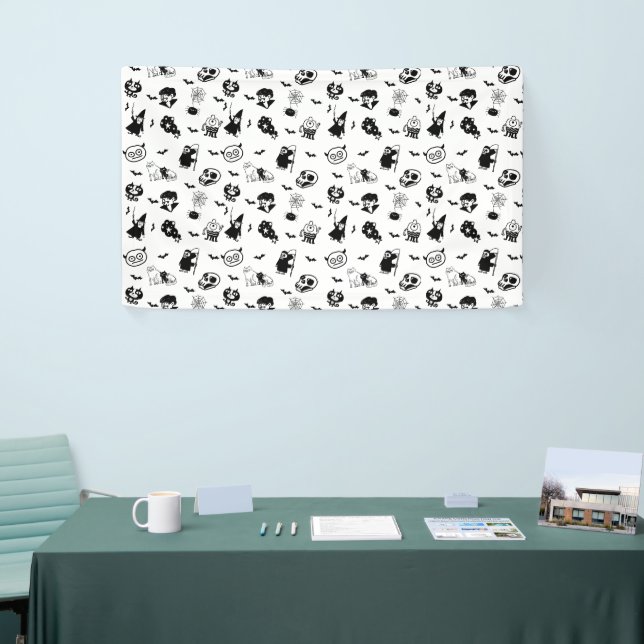 Lona Halloween Spookan Cute Pattern Horror de vacacione (Feria)