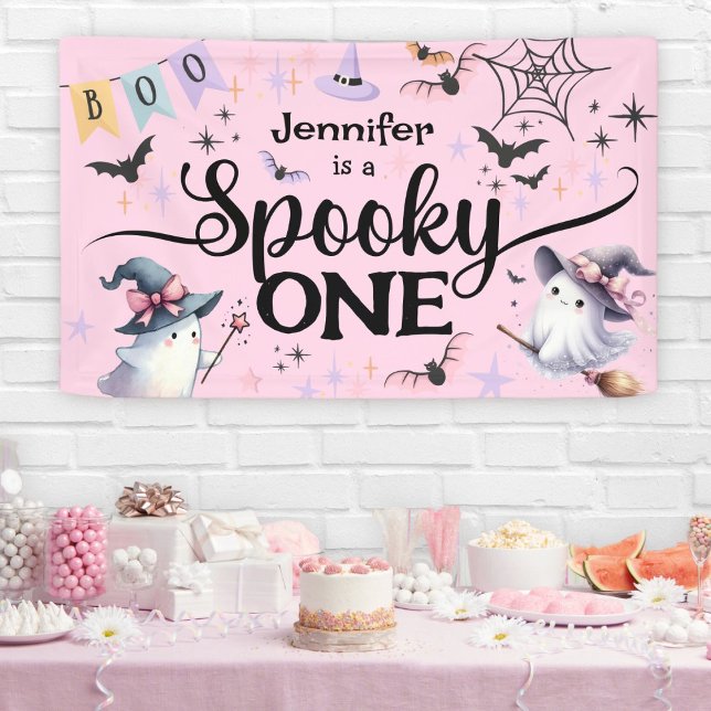 Lona Halloween Spooky One Cute Ghost Primer Fiesta de c (Subido por el creador)