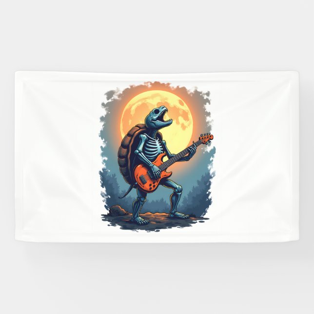 Lona Halloween Tortuga esqueleto balancín tee para el a (Horizontal)