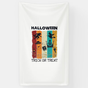 Lona Halloween Truco o Trato Hombre Lobo Bruja Esquelet