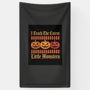 Lona Halloween Truco o Trato Pequeños Monstruos Calabaz