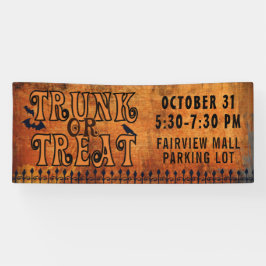 Lona Halloween TRUNK O TRATO Naranja negro personalizad