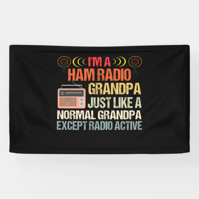 Lona Ham Radio Operator Amateur Radio Día del Padre (Horizontal)