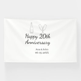 Lona Happy 20th anniversary champagne bottle glass name