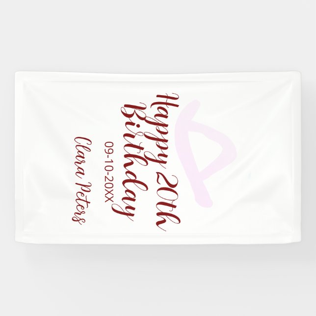 Lona Happy 20th birthday pink cowboy girl name date sim (Horizontal)