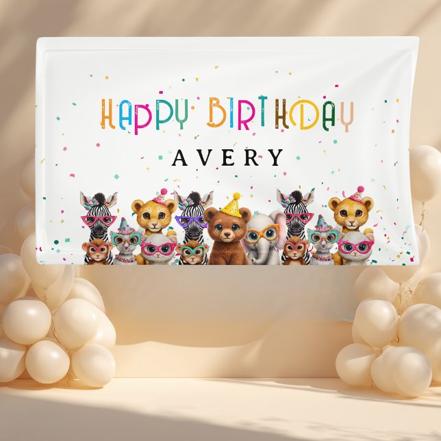 Lona HAPPY BIRTDAY! Zoo Kids Birthday (HAPPY BIRTDAY! Zoo Kids Birthday Banner)