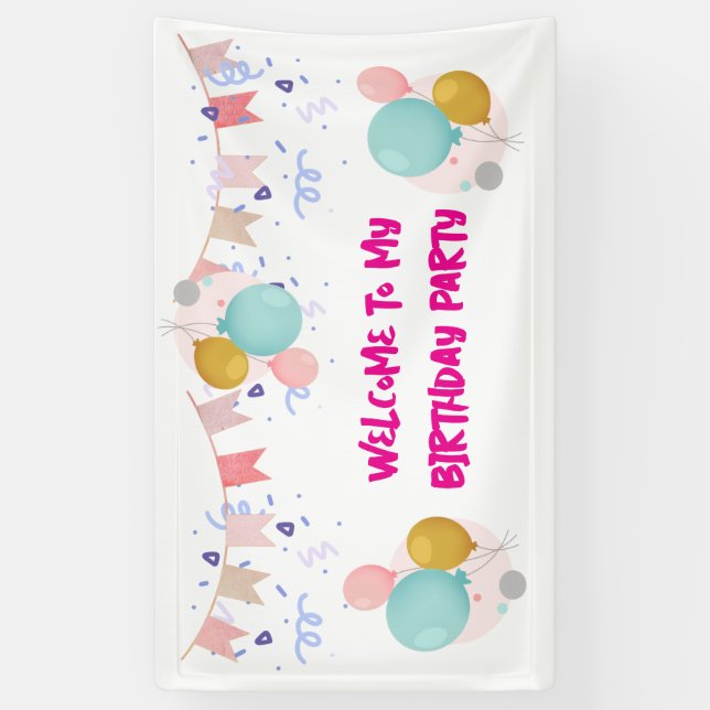 Lona Happy Birthday Banner (Vertical)
