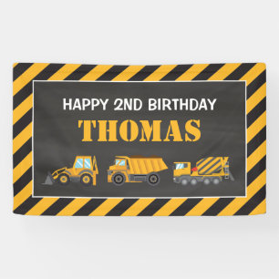 Lona Happy Birthday Construction backdrop
