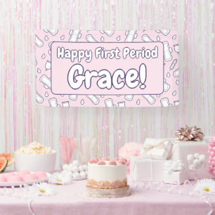 Lona Happy First Period Name Pink Cupe Tampon Pad