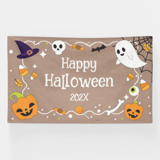 Lona Happy Halloween craft party banner